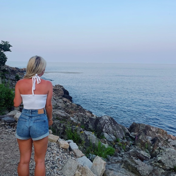 White Halter Top - Picture 1 of 4